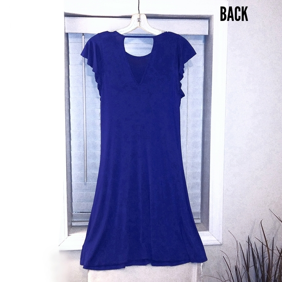 Three Dots Ruffle Cap Sleeve Dress - Picture 6 of 7